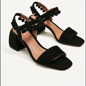 Zara Pom Pom heels